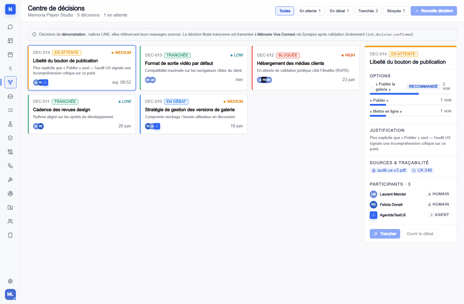 LINK — dashboard : capture à relire