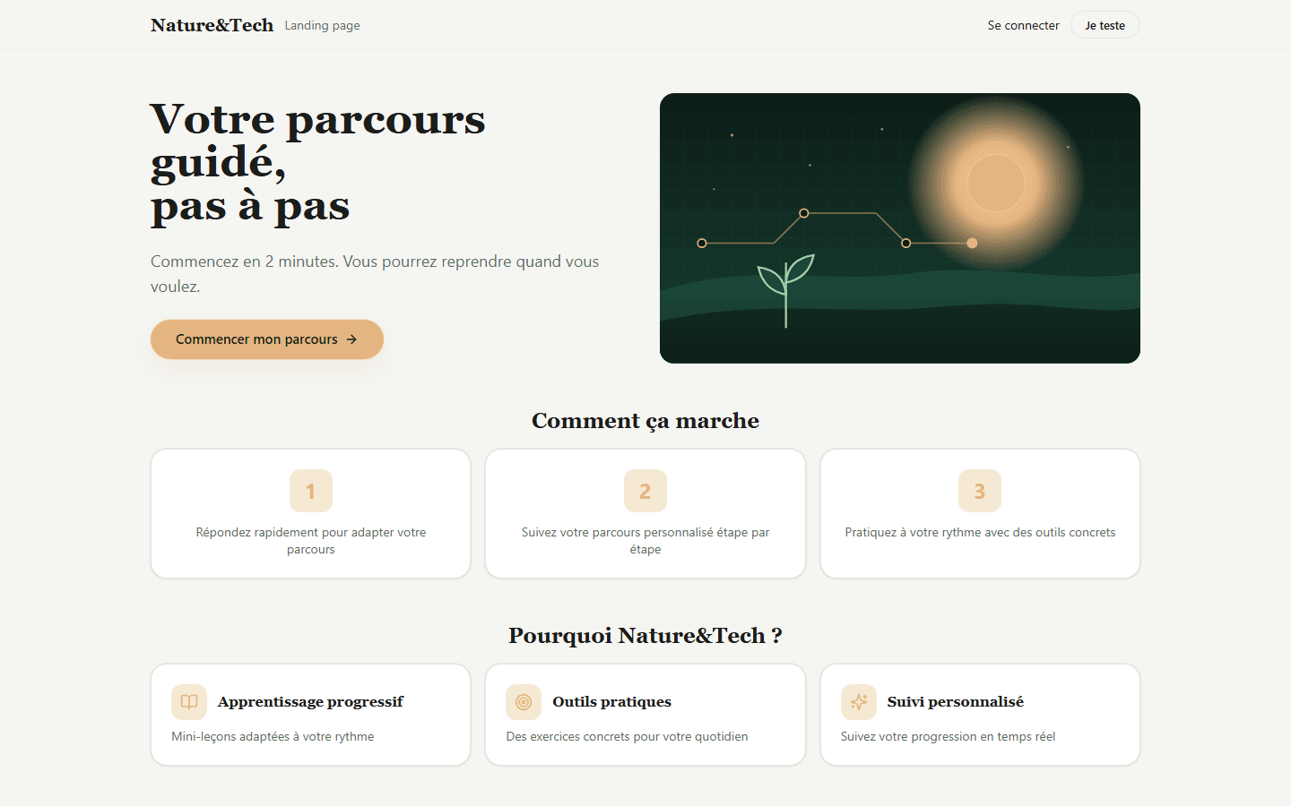nature-et-tech — hero : interface du logiciel