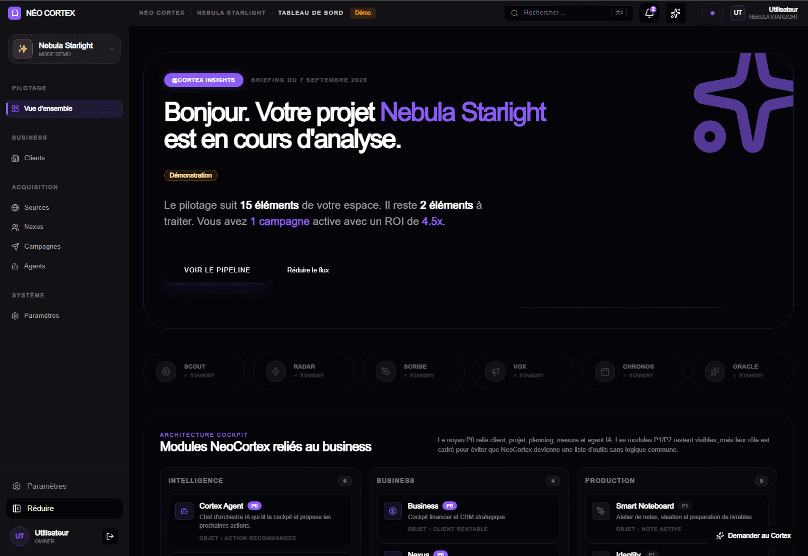Néocortex — hero : capture à relire