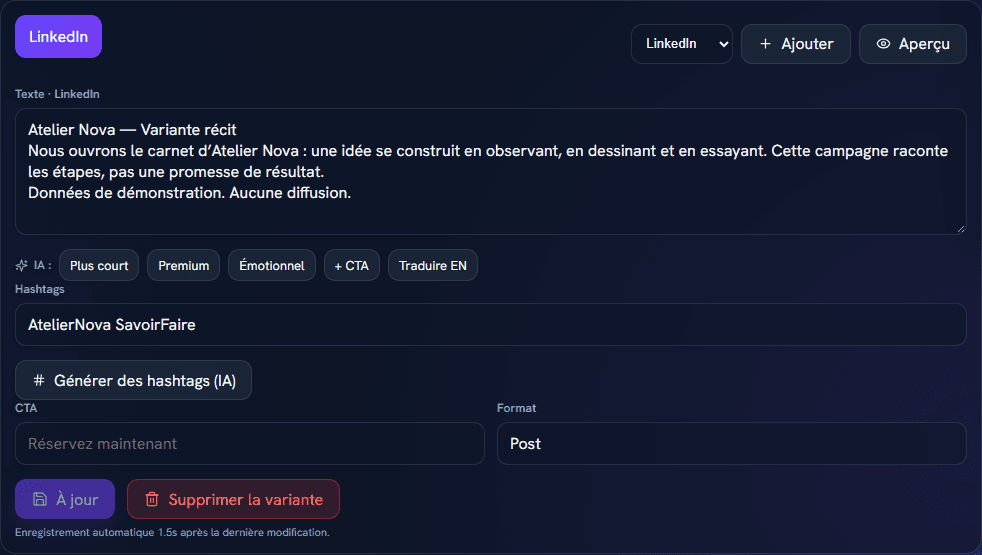 Socialize EA — feature : capture à relire